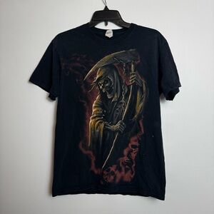 Fruit of the Loom Black Grim Reaper Graphic Tee